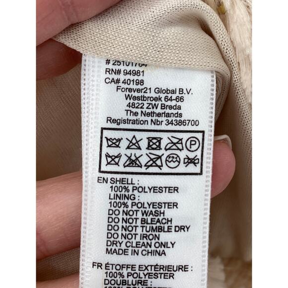 Y2K Faux Fur Bolero Jacket Sz L Forever 21 VTG Gold Sequin Cropped Penny Lane - Picture 6 of 8